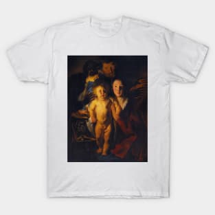 The Holy Family by Candlelight by Jacob Jordaens T-Shirt